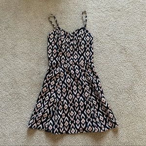 XS Black and Coral Skater Dress